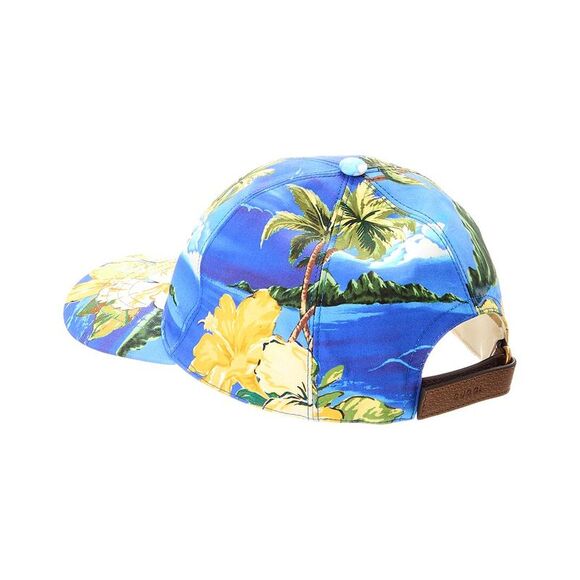 Gucci Leather-Trim Linen-Blend Baseball Cap, Blue - Picture 2 of 3